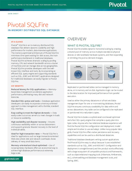Pivotal SQLFire