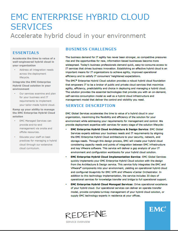EMC Enterprise Hybrid Cloud_servicios
